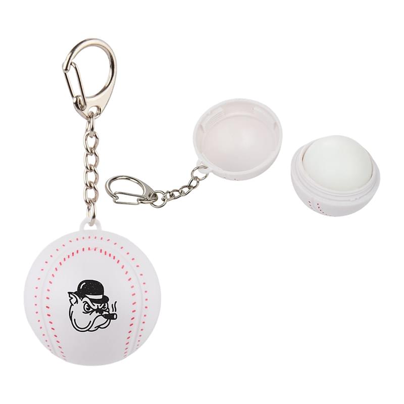 Baseball SPF15 Lip Balm Keychain