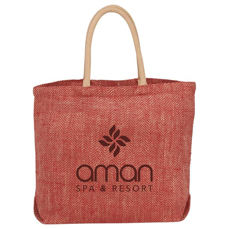 Herringbone Jute Tote