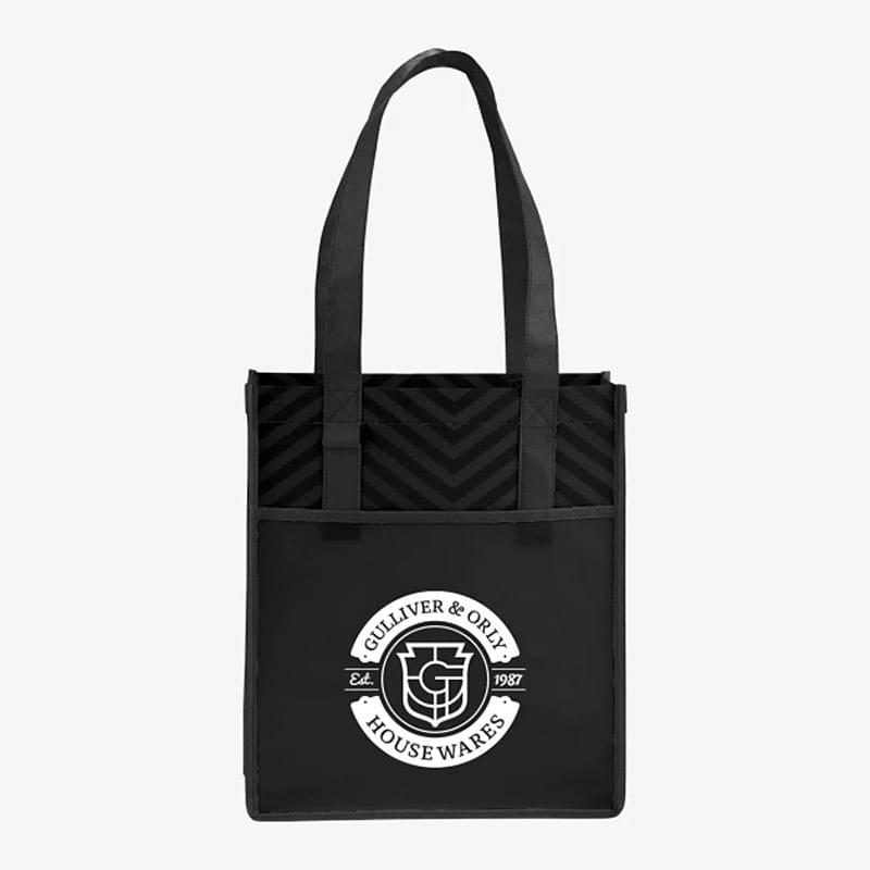 Printed Chevron Non-Woven Shopper Tote