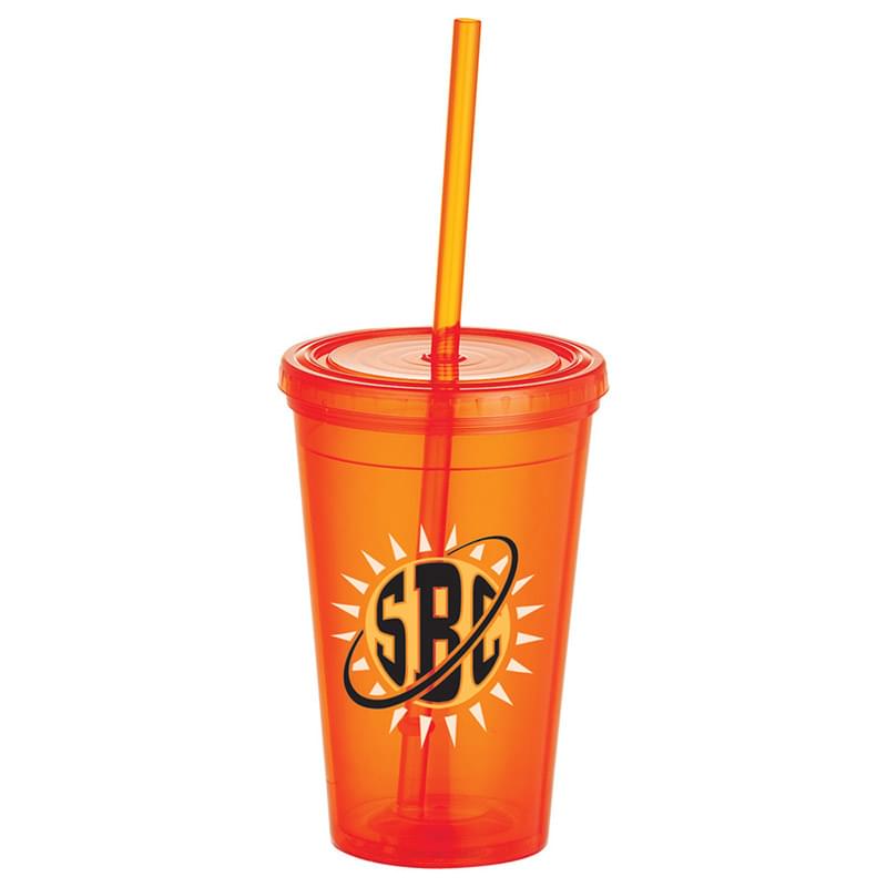 Iceberg 16oz Double-Wall Tumbler w/Straw
