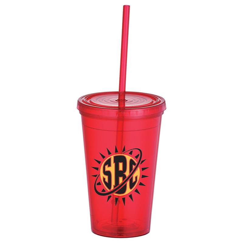 Iceberg 16oz Double-Wall Tumbler w/Straw