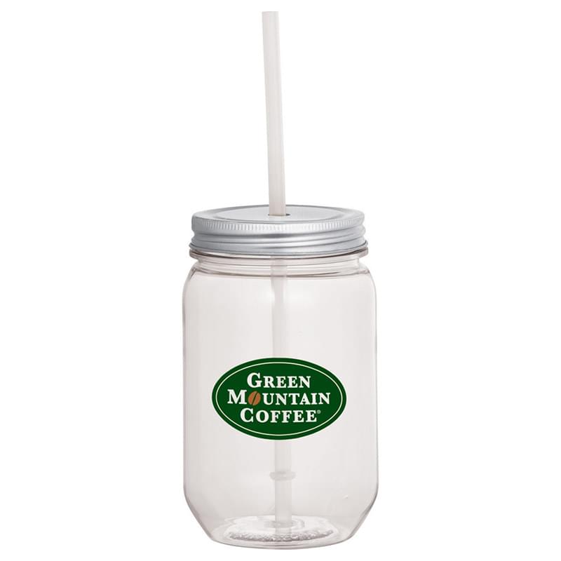 Mason Jar 22-oz. with Silver Tin Lid