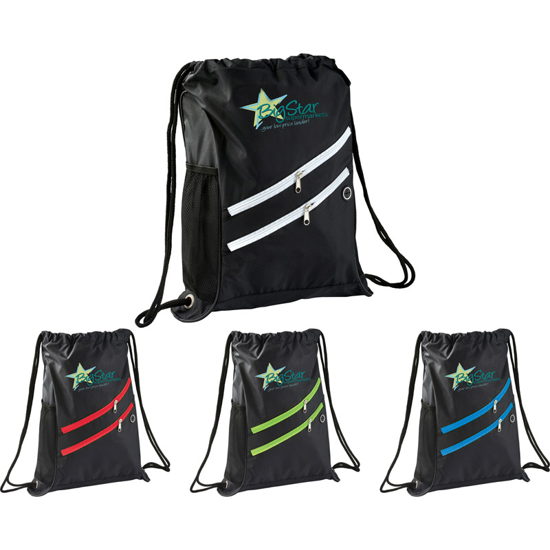 Two Zipper Deluxe Drawstring Sportspack