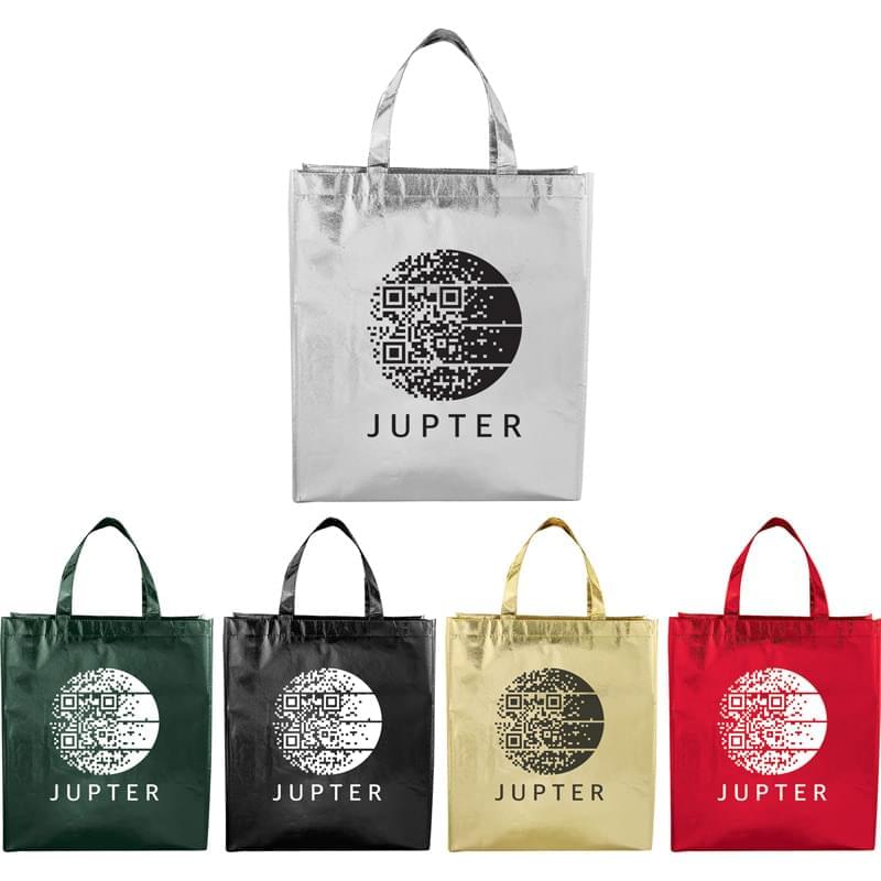 Metallic Lamianted Shopper Tote