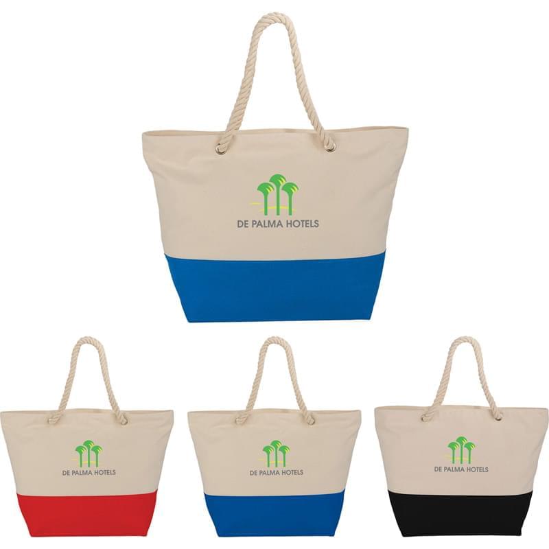 12 oz. Zippered Cotton Rope Tote