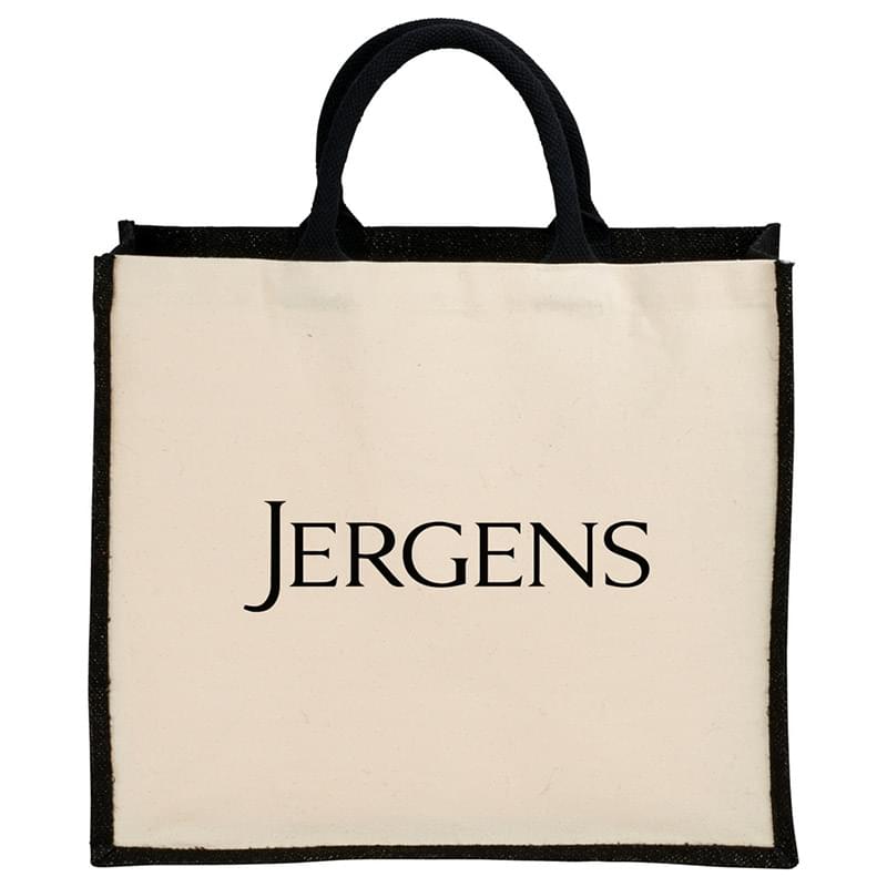Metallic Jute Cotton Canvas Shopper Tote