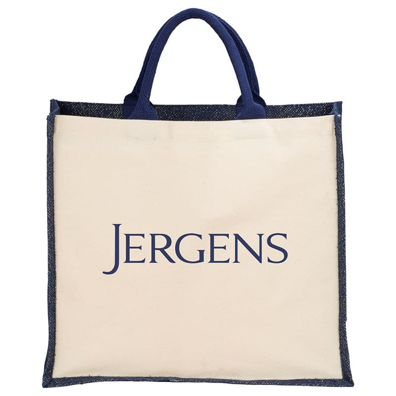 Metallic Jute Cotton Canvas Shopper Tote