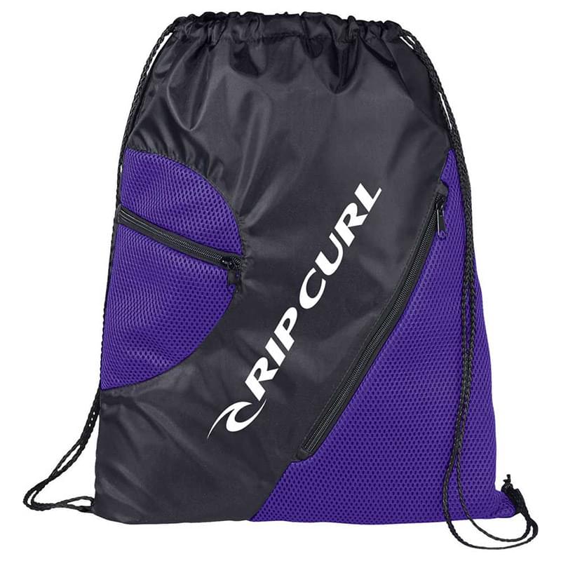 Zippered Mesh Drawstring Sportspack