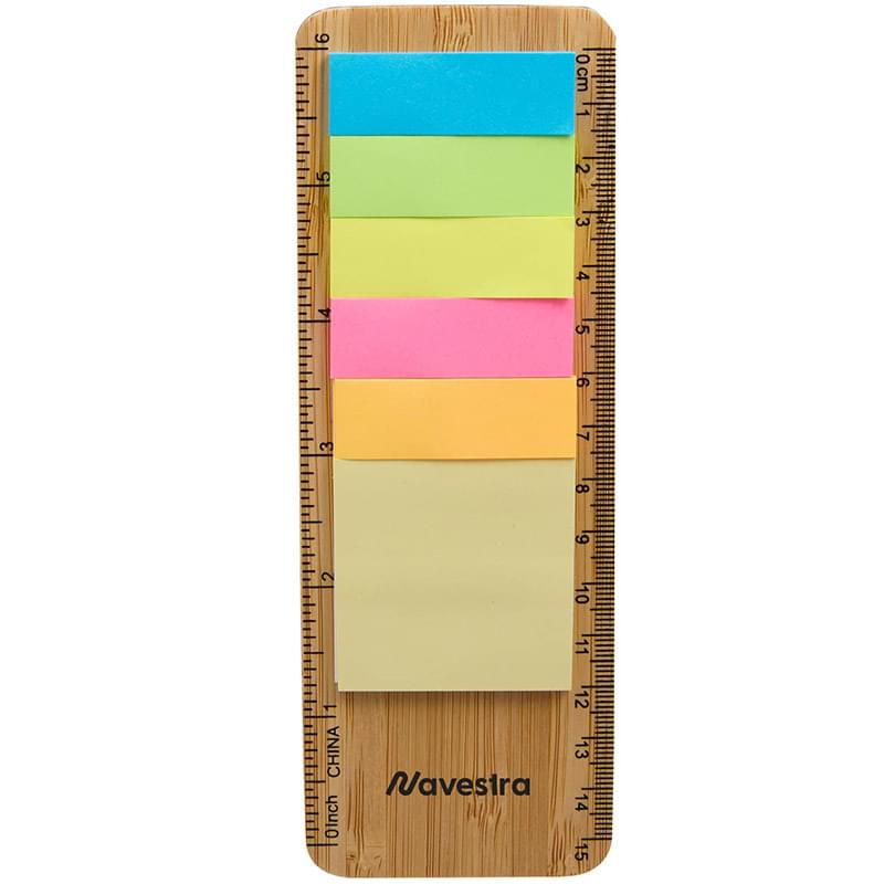 FSC&#174; Bamboo Ruler with Sticky Notes