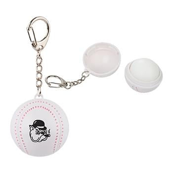 Baseball SPF15 Lip Balm Keychain